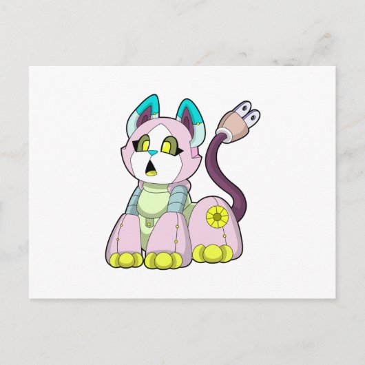 Carte Postale Chat comme Robot (Devant)