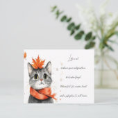 Carte Postale Chat confortable dans une écharpe (Debout devant)