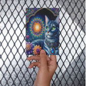 Carte Postale Chat contemplant un ciel étoilé à minuit