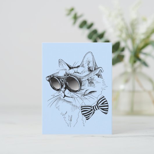 Carte Postale Chat cool (Debout devant)
