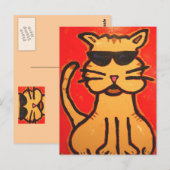Carte postale Chat cool (Devant / Derrière)