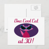 Carte Postale Chat cool 30e anniversaire (Devant / Derrière)