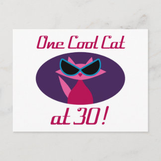 Carte Postale Chat cool 30e anniversaire