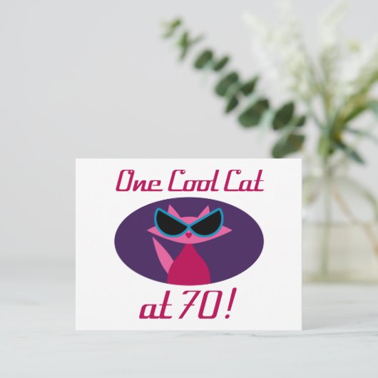 Carte Postale Chat Cool 70e Anniversaire (Debout devant)