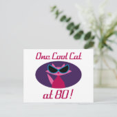 Carte Postale Chat cool 80e anniversaire (Debout devant)