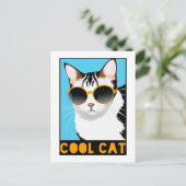 Carte Postale Chat Cool amusant (Debout devant)
