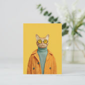 Carte Postale Chat cool en style (Debout devant)