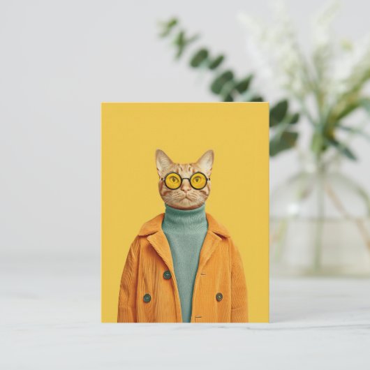 Carte Postale Chat cool en style (Debout devant)