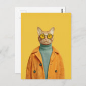 Carte Postale Chat cool en style (Devant / Derrière)