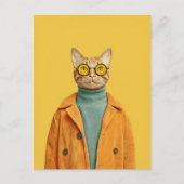 Carte Postale Chat cool en style (Devant)