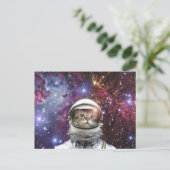 Carte Postale Chat Cosmonaut (Debout devant)