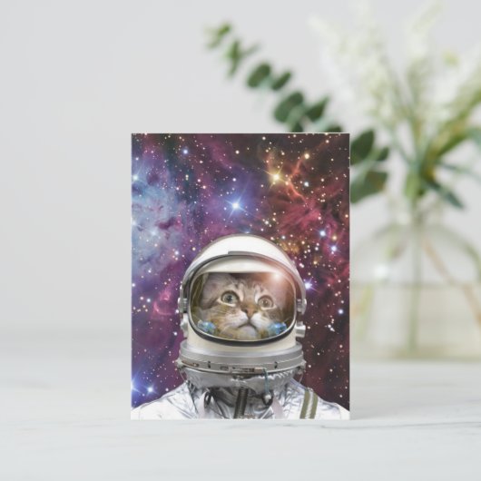 Carte Postale Chat Cosmonaut (Debout devant)