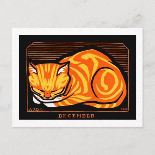 Carte Postale Chat couché, Julie de Graag (Devant)