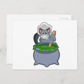 Carte Postale Chat cuisinier avec potion magique (Devant / Derrière)