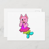 Carte Postale Chat Dance avec jupe (Devant / Derrière)