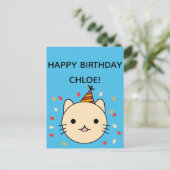 Carte Postale Chat d'anniversaire | Chat Beige Bonne Salutation  (Debout devant)