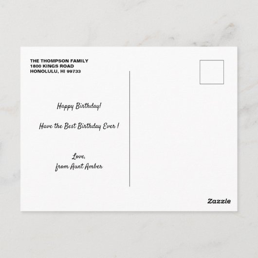 Carte Postale Chat d'anniversaire | Chat Beige Bonne Salutation  (Dos)