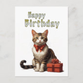 Carte Postale chat d'anniversaire heureux (Devant)