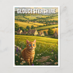 Carte Postale Chat dans Gloucestershire Angleterre Voyage