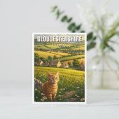 Carte Postale Chat dans Gloucestershire Angleterre Voyage (Debout devant)