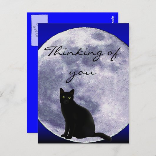 Carte Postale Chat dans la lune_ (Devant / Derrière)