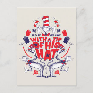 Carte Postale Chat dans le Chapeau  Il était parti avec un salut