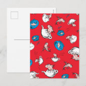 Carte Postale Chat dans le Chapeau | Le motif de poisson rouge (Devant / Derrière)