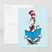 Carte Postale Chat dans le Chapeau Lecture (Devant / Derrière)