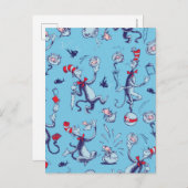 Carte Postale Chat dans le Chapeau | Motif Bleu (Devant / Derrière)