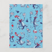 Carte Postale Chat dans le Chapeau | Motif Bleu (Devant)