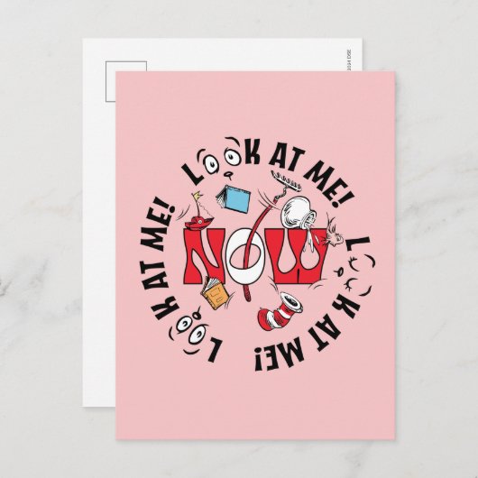 Carte Postale Chat dans le Chapeau | Regarde-moi ! Regarde-moi ! (Devant / Derrière)