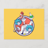 Carte Postale Chat dans le Chapeau & Technicien de Lab Un Techni (Devant)