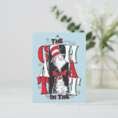 Carte Postale Chat dans le Chapeau | Texte B & N (Debout devant)