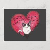 Carte Postale Chat dans le coeur (Devant)