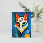 Carte Postale Chat dans le style de l'art moderne classique. (Debout devant)