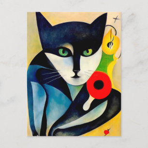 Carte Postale Chat dans le style de l'art moderne classique.