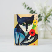 Carte Postale Chat dans le style de l'art moderne classique. (Debout devant)