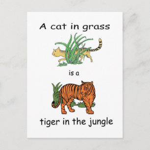 Carte Postale Chat dans l'herbe est un Tigre dans la Jungle