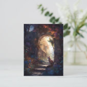 Carte Postale Chat Dans Magical Alley Imaginaire Art (Debout devant)