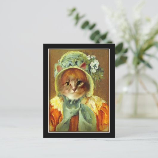 Carte Postale Chat dans un Bonnet (Debout devant)