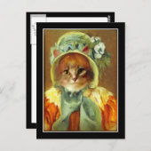 Carte Postale Chat dans un Bonnet (Devant / Derrière)