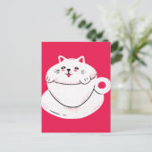 Carte Postale Chat dans une tasse à thé (Debout devant)