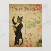 Carte Postale Chat dansant à Tuxedo (Devant)