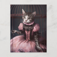 Chat de Ballerina dans la cage d'oiseaux