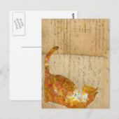 Carte Postale Chat de beaucoup de mots (Devant / Derrière)