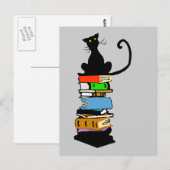 Carte Postale Chat de bibliothèque (Devant / Derrière)