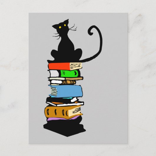 Carte Postale Chat de bibliothèque (Devant)