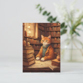 carte postale chat de bibliothèque #2 (Debout devant)