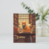 carte postale chat de bibliothèque #4 (Debout devant)