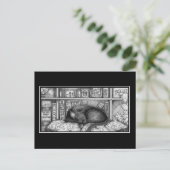 Carte Postale Chat de bibliothèque victorienne (Debout devant)